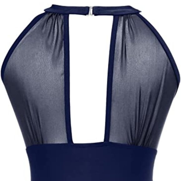 I2CRAZY High Neck Plunge Mesh Ruched Swimsuit  🏝️  NEW WITH TAG!!! - Picture 9 of 15